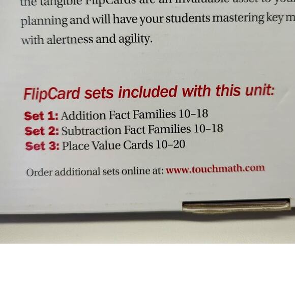 Touchmath Fl!p Cards 1st Grade New Addition Subtraction Place Value - Picture 4 of 5